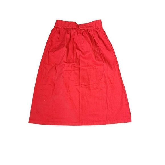 Vintage 1970s Wrap Skirt Womens Size Small Red Cotton Blend USA - Picture 2 of 4